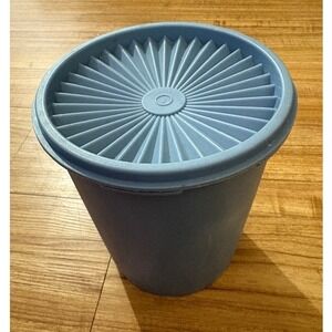 Tupperware Vintage Blue Canister Container Storage Lid Kitchen Organizer